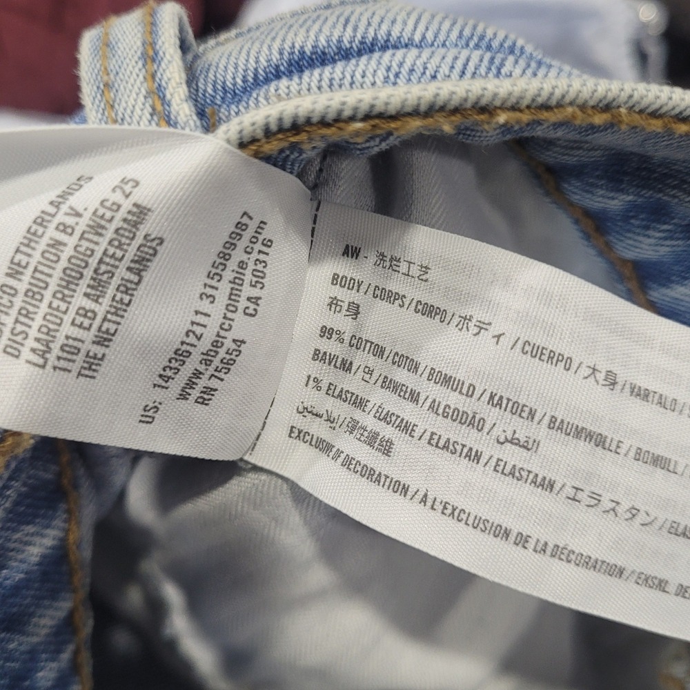 Abercrombie & Fitch Skirt 29 8 Light Blue Denim 90s Micro Mini High Rise Raw Hem - Picture 4 of 4